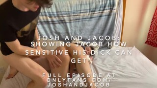 Two friends jerk off each other while they are alone at home