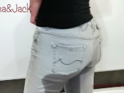 Preview 5 of Pee my jeans and he piss on me before fucks me