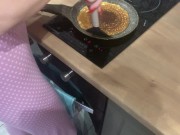 Preview 1 of I'm making pancakes while my stepbrother fucks me.FeralBerryy