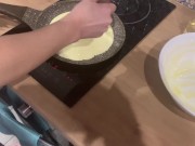 Preview 3 of I'm making pancakes while my stepbrother fucks me.FeralBerryy