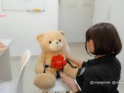 Preview 2 of SAM samsung virtual cosplay assistant big ass girl in tight jeans pants fucking with her teddy bear