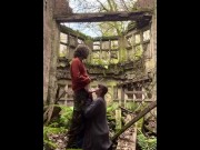 Preview 2 of British couple suck and fuck in an abandoned mansion