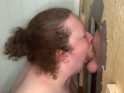 Preview 6 of Slutwife servicing random cocks at the glory hole gloryhole deepthroat facefuck cumslut cumdump