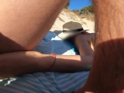 Preview 3 of SEX OUTDOOR PUBLIC BEACH couple caught masturbating each other at the beach We are being watched