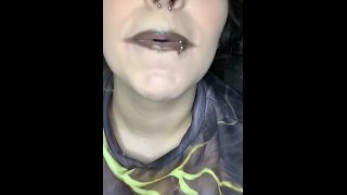 Snowbunny sucks her dildo clean after she fucked her self CocoBoo23