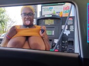 Preview 2 of Flashing My Big 38N Tits At The Gas Station