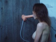 Preview 2 of Polish kurwa JoPlum milks giant cock under shower