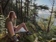 Preview 1 of Big Boobs Hiker gets Creampie Pussy on Mushroom Mountain - Molly Pills - POV 4K