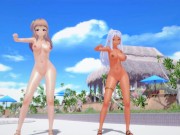 Preview 6 of Anime Hentai 2 sexy babes WILD RESORT THREESOME SEX