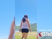 Preview 1 of FRESH AIR AND PUBLIC SLOPPY BLOWJOB