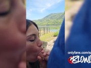 Preview 5 of FRESH AIR AND PUBLIC SLOPPY BLOWJOB