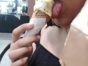 Preview 5 of EATING and LICKING ice cream like your COCK/ YUMMY/ COLD ON MY TONGUE/ model rebecca