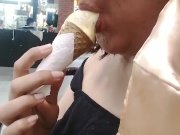 Preview 6 of EATING and LICKING ice cream like your COCK/ YUMMY/ COLD ON MY TONGUE/ model rebecca