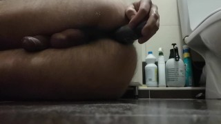 Anal quickie in the bathroom