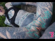 Preview 2 of tattooed ANUSKATZZ gets ASS FUCKED in public / outdoors, gape, ANAL - Punk - Goth
