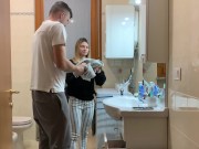 Preview 1 of La fidanzata di mio fratello si chiude in bagno e vuole che la scopo. Dialoghi italiano. Ankle socks