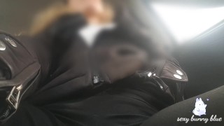 MILF orgasms in public while driving around in car during day