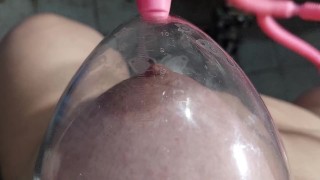 Zip tied spread pussy, clit pump, female sounding, orgasm 