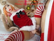 Preview 1 of Merry Christmas Cute Kawaii Deer Cospaly Fuck Realdoll Pussy Creampie Winter style Amateur Homemade