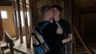 two twinks fuck in an abandoned building