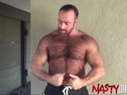 Preview 1 of NASTYDADDY Huge Hairy Daddy Brad Kalvo Jerks Off Solo
