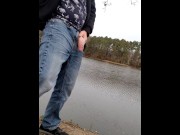 Preview 1 of Playing with dick at the pond, edging! Part 1