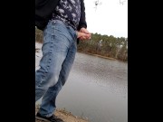 Preview 2 of Playing with dick at the pond, edging! Part 1