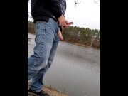 Preview 3 of Playing with dick at the pond, edging! Part 1