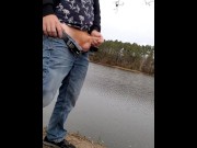 Preview 4 of Playing with dick at the pond, edging! Part 1
