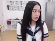 Preview 1 of The school teacher fuck with his girl student in the classroom Cum in mouth台灣女學生放課後的口爆輔導