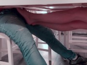 Preview 5 of I felt horny and gave him a footjob/handjob under the table