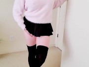 Preview 3 of Shy Girl Pretending She Doesn’t Want To Show You What’s Under Her Skirt ;)