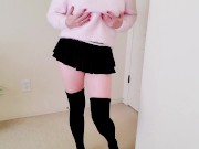 Preview 5 of Shy Girl Pretending She Doesn’t Want To Show You What’s Under Her Skirt ;)