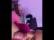 Preview 6 of sloppy blowjob and swallow fine ass ebony teen