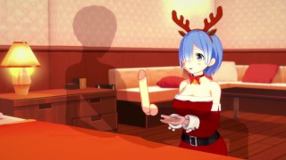 Re:Zero Rem gets a creampie for Christmas