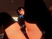 Preview 2 of Big Ass Brunette Twerks On You Face Sitting Grind Booty Shorts POV VRChat Metaverse Lap Dance