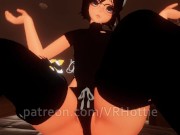 Preview 3 of Big Ass Brunette Twerks On You Face Sitting Grind Booty Shorts POV VRChat Metaverse Lap Dance