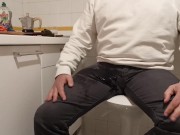 Preview 4 of desperate pee in the kitchen