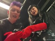 Preview 5 of Trailer - Latex Dommes Invite You To Suck Their Huge Strap Ons