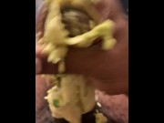 Preview 1 of She ordered the Burrito Dick with extra CUM!!! Food porn love
