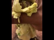 Preview 3 of She ordered the Burrito Dick with extra CUM!!! Food porn love