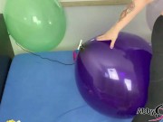 Preview 2 of German Gothic BBW with balloons - Looner Fetish, Blow to Pop, non Pop... Trailer Teaser 02