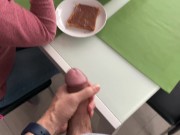 Preview 4 of He cums on my breakfast toast! What a cumshot!💦 i love that milk