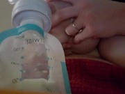 Preview 6 of **END OF 24 HR MILK CHALLENGE** PART#1 tit SUCKING & MILKING & pumping from my ENGORGED bbw TITTIES
