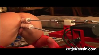 Katja Kassin gets strap and Fetish Masturbating Dildo Machine