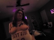 Preview 3 of Late night TV, Baby GIRL wants to ride Daddys cock. Daddy POV.