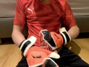 Preview 6 of Blond boy jerk off in soccer gear and come on the soccer gear from his boyfriend