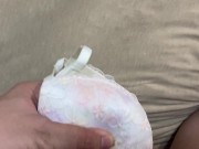 Preview 1 of masturbated and sprayed my sperm on a flowery bra worn by a college student in her twenties.