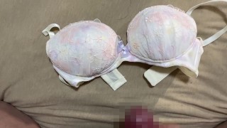masturbated and sprayed my sperm on a flowery bra worn by a college student in her twenties.