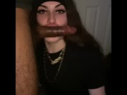 Preview 1 of Trans Latina uses her throat to make him bust a nut full 14 min video on 0nlyfans tspapiichulo